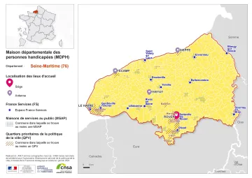 Atlas des maisons d&eacute;partementales des personnes handicap&eacute;es et des maisons d&eacute;partementales de l'autonomie : Seine-Maritime