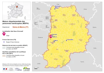 Atlas des maisons d&eacute;partementales des personnes handicap&eacute;es et des maisons d&eacute;partementales de l'autonomie : Seine-et-Marne