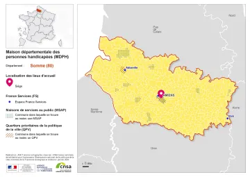 Atlas des maisons d&eacute;partementales des personnes handicap&eacute;es et des maisons d&eacute;partementales de l'autonomie : Somme