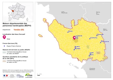 Atlas des maisons d&eacute;partementales des personnes handicap&eacute;es et des maisons d&eacute;partementales de l'autonomie : Vend&eacute;e
