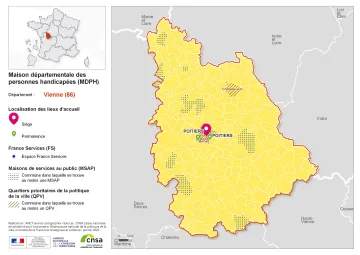 Atlas des maisons d&eacute;partementales des personnes handicap&eacute;es et des maisons d&eacute;partementales de l'autonomie : Vienne