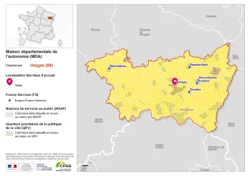 Atlas des maisons d&eacute;partementales des personnes handicap&eacute;es et des maisons d&eacute;partementales de l'autonomie : Vosges
