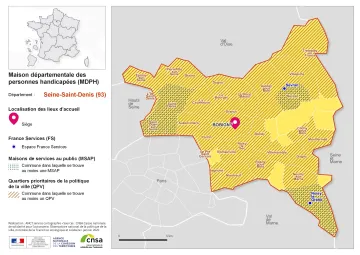 Atlas des maisons d&eacute;partementales des personnes handicap&eacute;es et des maisons d&eacute;partementales de l'autonomie : Seine-Saint-Denis