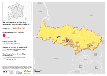 Atlas des maisons d&eacute;partementales des personnes handicap&eacute;es et des maisons d&eacute;partementales de l'autonomie : Val-d'Oise