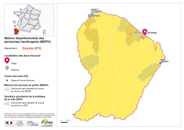 Atlas des maisons d&eacute;partementales des personnes handicap&eacute;es et des maisons d&eacute;partementales de l'autonomie : Guyane