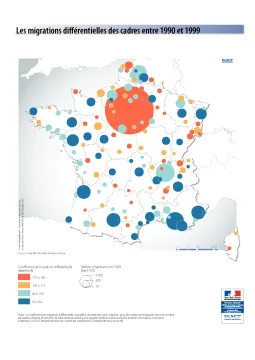 Les migrations diff&eacute;rentielles des cadres entre 1990 et 1999