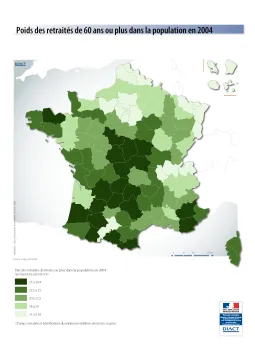 Poids des retrait&eacute;s de 60 ans ou plus dans la population en 2004