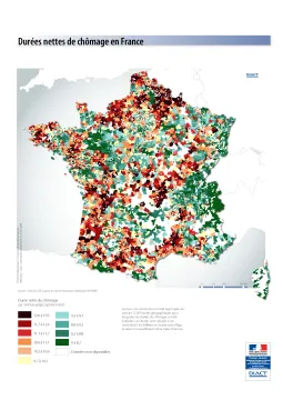 Dur&eacute;es nettes de ch&ocirc;mage en France