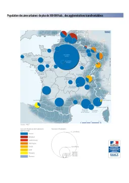 Population des aires urbaines de plus de 300&nbsp;000 habitants