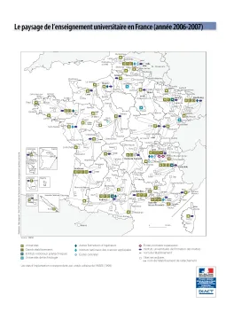 Le paysage de l'enseignement universitaire en France (rentr&eacute;e 2006)