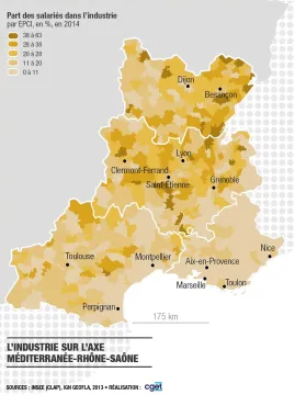 L'industrie sur l'axe M&eacute;diterran&eacute;e-Rh&ocirc;ne-Sa&ocirc;ne