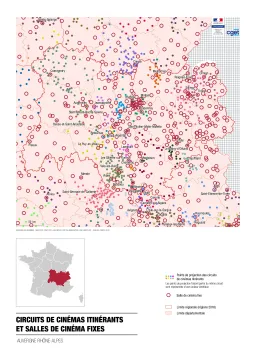 Circuits de cin&eacute;mas itin&eacute;rants et salles de cin&eacute;ma fixes dans la r&eacute;gion Auvergne-Rh&ocirc;ne-Alpes
