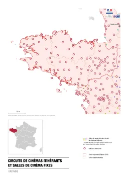 Circuits de cin&eacute;mas itin&eacute;rants et salles de cin&eacute;ma fixes dans la r&eacute;gion Bretagne