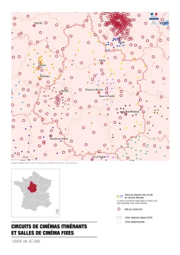 Circuits de cin&eacute;mas itin&eacute;rants et salles de cin&eacute;ma fixes dans la r&eacute;gion Centre Val-de-Loire