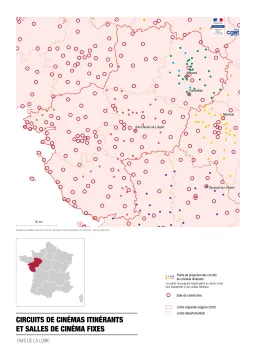 Circuits de cin&eacute;mas itin&eacute;rants et salles de cin&eacute;ma fixes dans la r&eacute;gion Pays de la Loire
