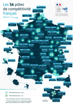 Carte des p&ocirc;les de comp&eacute;titivit&eacute;