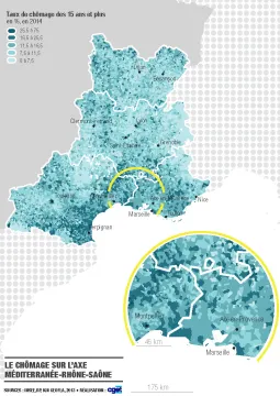 Le ch&ocirc;mage sur l'axe M&eacute;diterran&eacute;e-Rh&ocirc;ne-Sa&ocirc;ne