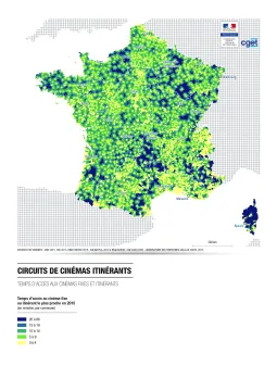 Temps d'acc&egrave;s aux cin&eacute;mas fixes et itin&eacute;rants