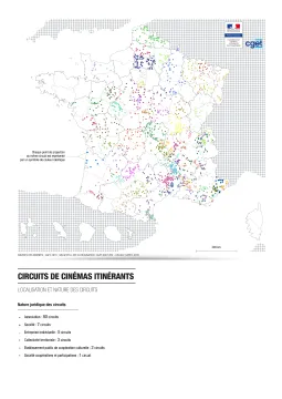 Localisation et nature des circuits des cin&eacute;mas itin&eacute;rants