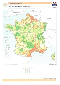 Taux de ch&ocirc;mage en mars 2003