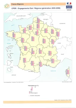 CPER : Engagements Etat /R&eacute;gions (g&eacute;n&eacute;ration 2000-2006