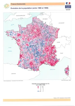 Evolution de la population entre 1990 et 1999