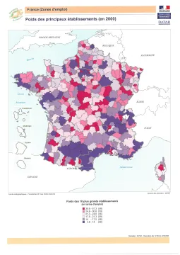 Poids des principaux &eacute;tablissements en 2000