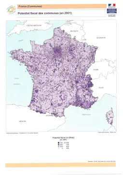 Potentiel fiscal des communes en 2001