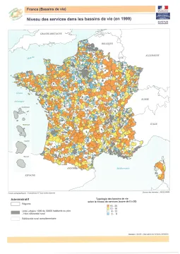 Niveaux des services dans les bassins de vie en 1999