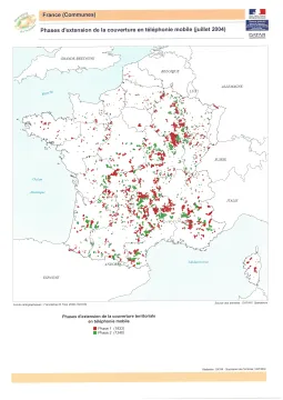 Phases d'extension de la couverture en t&eacute;l&eacute;phonie mobile
