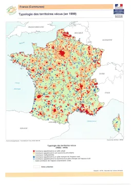 Typologie des territoires v&eacute;cus en 1999