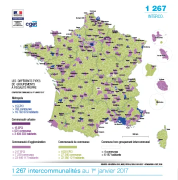 Cartographie des EPCI en 2017