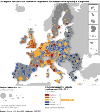 Des r&eacute;gions fran&ccedil;aises qui contribuent largement &agrave; la croissance d&eacute;mographique europ&eacute;enne