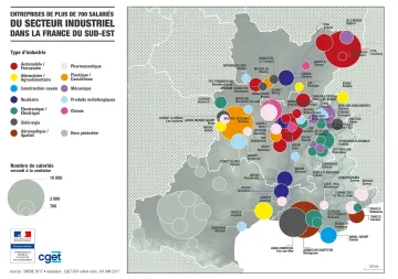 Les entreprises de plus de 700 salari&eacute;s du secteur industriel dans la France du Sud-Est