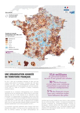 Une urbanisation avanc&eacute;e du territoire fran&ccedil;ais