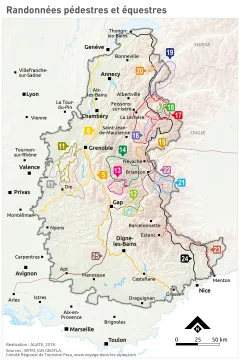 Randonn&eacute;es p&eacute;destres et &eacute;questres