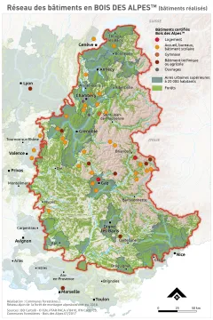 R&eacute;seau des b&acirc;timents en BOIS DES ALPES(TM) - b&acirc;timents r&eacute;alis&eacute;s
