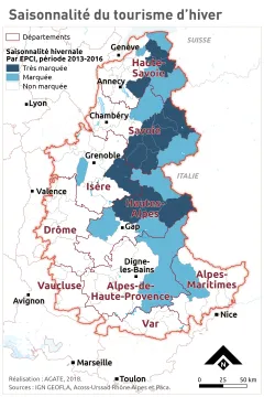 Saisonnalit&eacute; du tourisme d'hiver