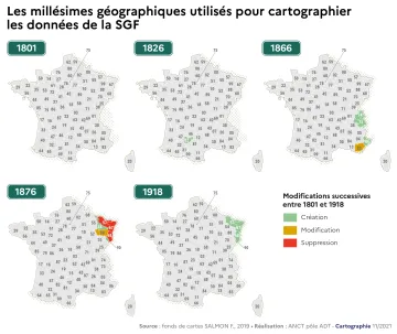 Les mill&eacute;simes g&eacute;ographiques utilis&eacute;s pour cartographier les donn&eacute;es de la SGF