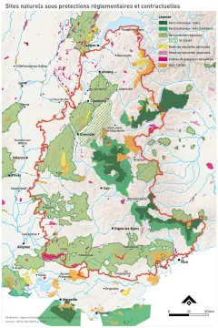 Sites naturels sous protections r&eacute;glementaires et contractuelles
