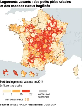 Logements vacants : des petits p&ocirc;les urbains et des espaces ruraux fragilis&eacute;s
