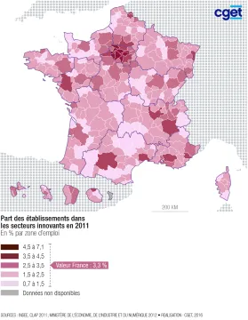 Part des &eacute;tablissements innovants