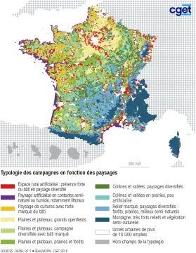 Typologie des campagnes fran&ccedil;aises (paysages)