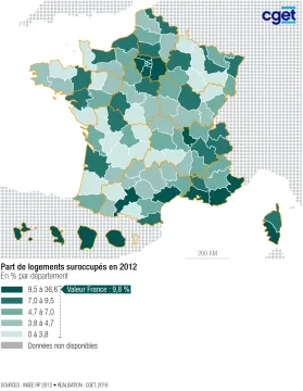 Part des logements suroccup&eacute;s