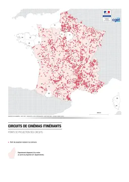 Points de projection des circuits de cin&eacute;mas itin&eacute;rants