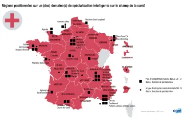 R&eacute;gions sp&eacute;cialis&eacute;es sur le champ de la sant&eacute;