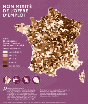 Indice de s&eacute;gr&eacute;gation hommes / femmes des secteurs d'activit&eacute;