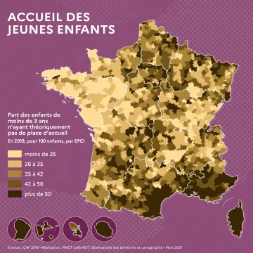 Part des enfants de moins de trois ans n'ayant th&eacute;oriquement pas de place d'accueil