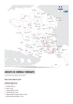 Localisation des si&egrave;ges des circuits de cin&eacute;mas itin&eacute;rants