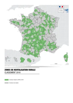 Zones de revitalisation rurale (ZRR) - Classement 2018
